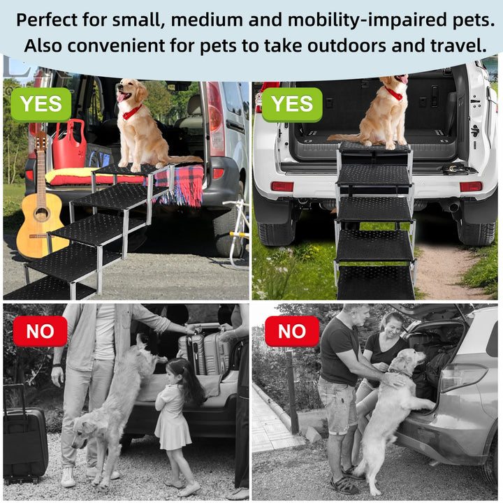 Escalier Premium en Alliage d'Aluminium Pliable à 5 Marches - HautePattes