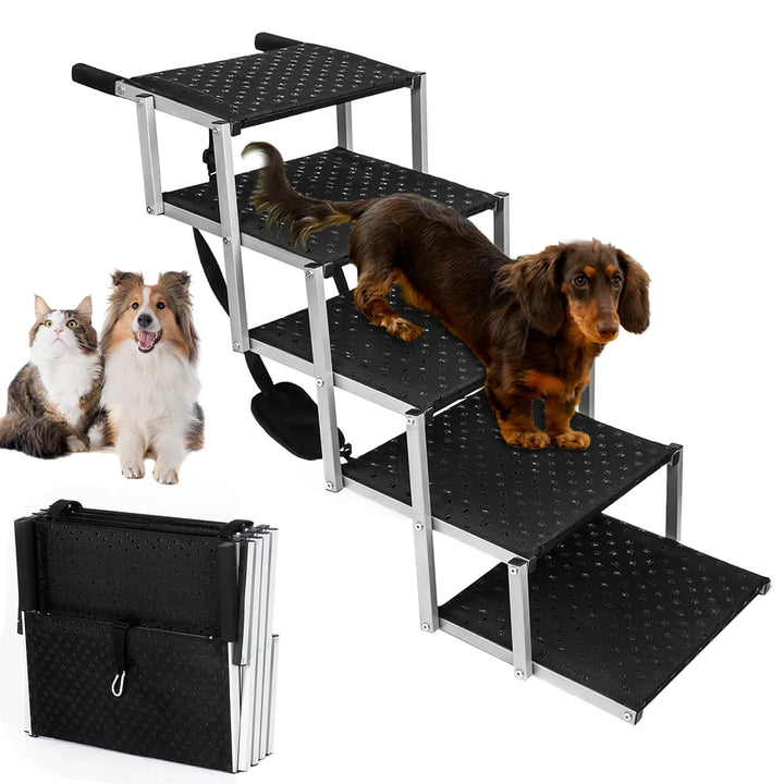 Escalier Premium en Alliage d'Aluminium Pliable à 5 Marches - HautePattes