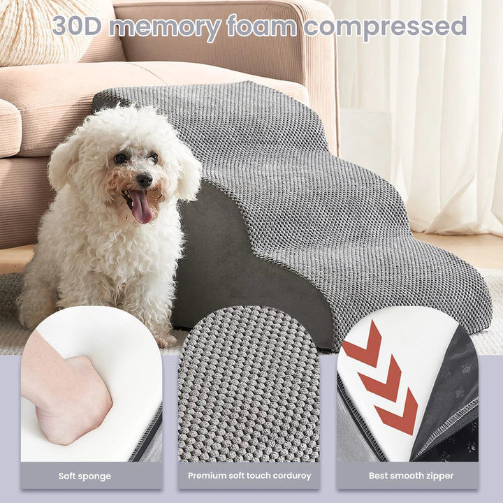 Escalier Premium 3 Marches Imperméable pour Chiens & Chats - HautePattes