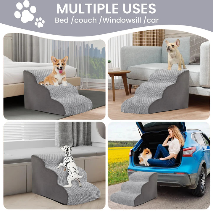 Escalier Premium 3 Marches Imperméable pour Chiens & Chats - HautePattes