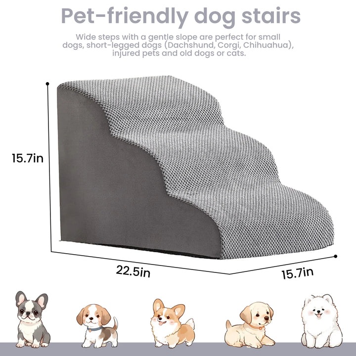Escalier Premium 3 Marches Imperméable pour Chiens & Chats - HautePattes
