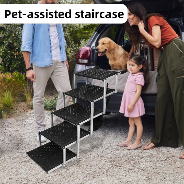 Escalier Premium en Alliage d'Aluminium Pliable à 5 Marches - HautePattes