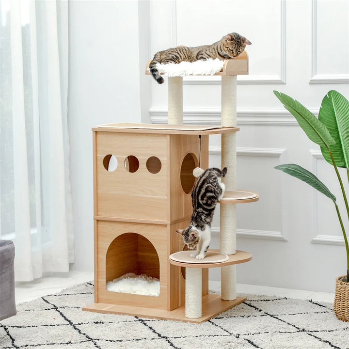 Arbre à chat design 89 cm – Élégance et confort pour petits espaces