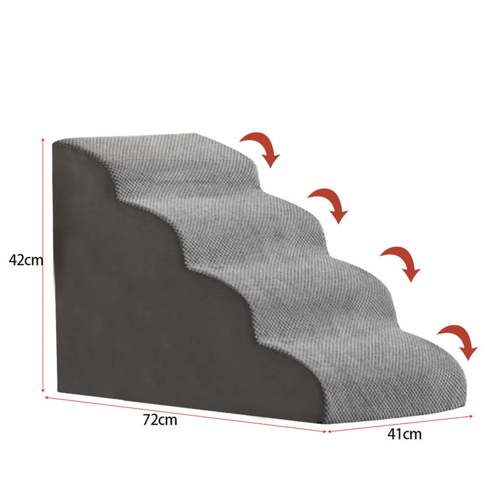 Escalier Premium pour Chien à 4 Marches en Mousse à Mémoire de Forme - HautePattes