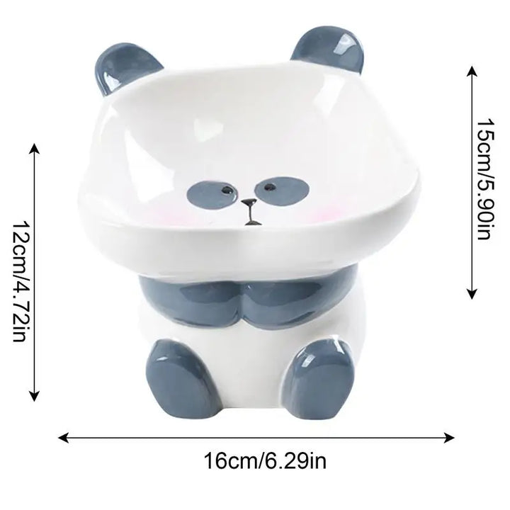 Gamelle surélevée et inclinée en céramique Panda - HautePattes