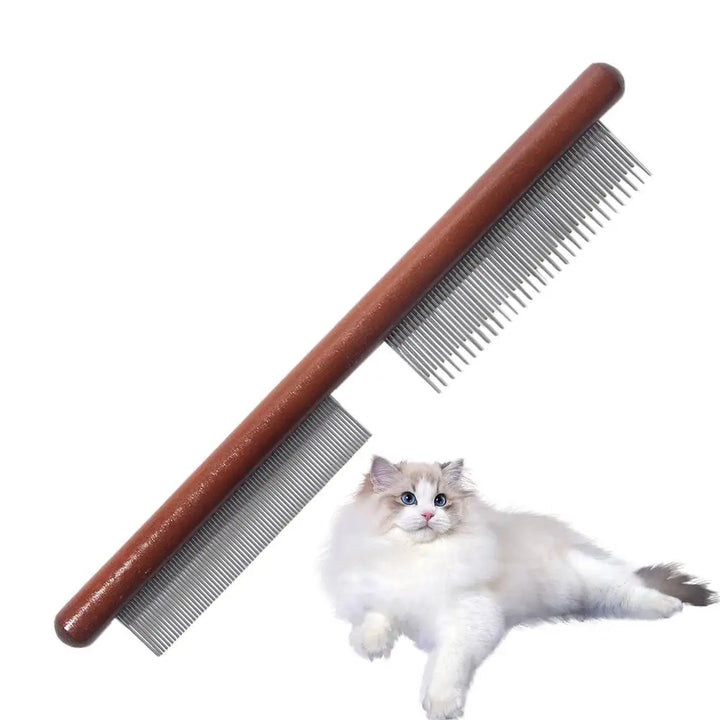 Peigne anti-puces chien chat en bois pour un soin apaisant