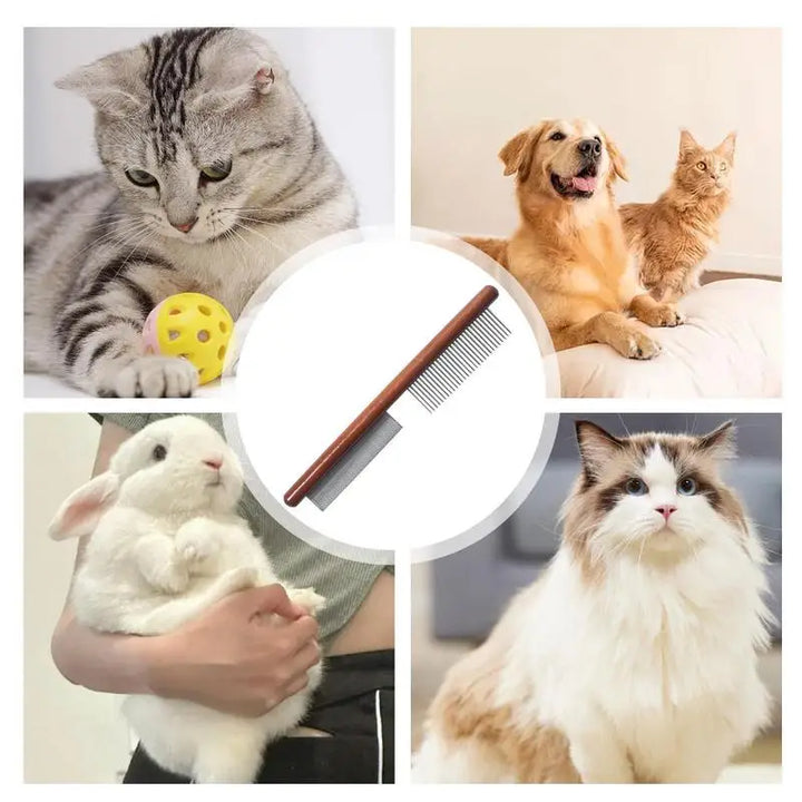 Peigne anti-puces chien chat en bois pour un soin apaisant