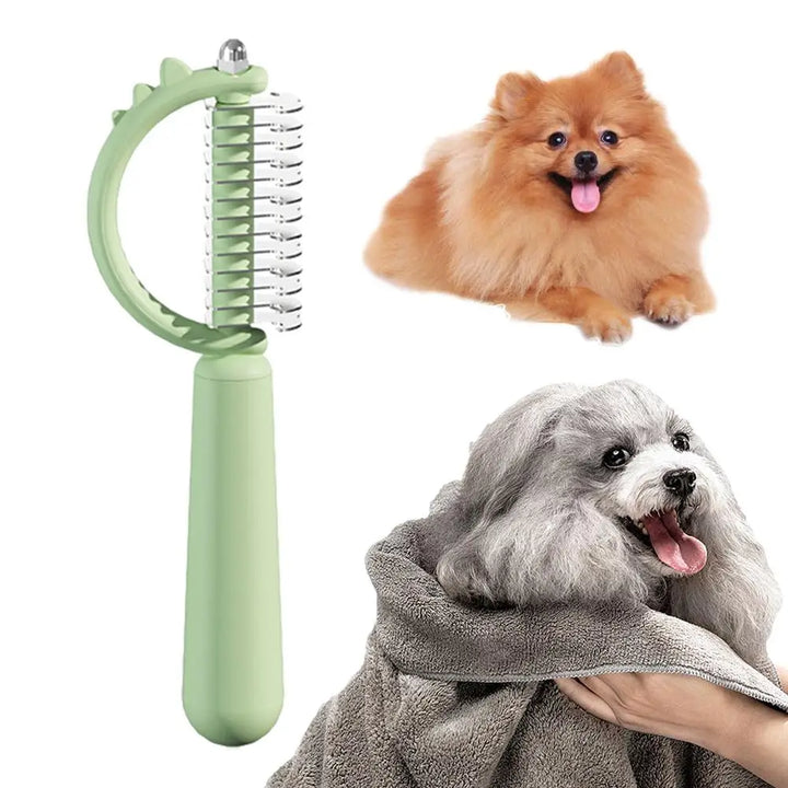 Peigne chien chat double face anti-mue et lissant