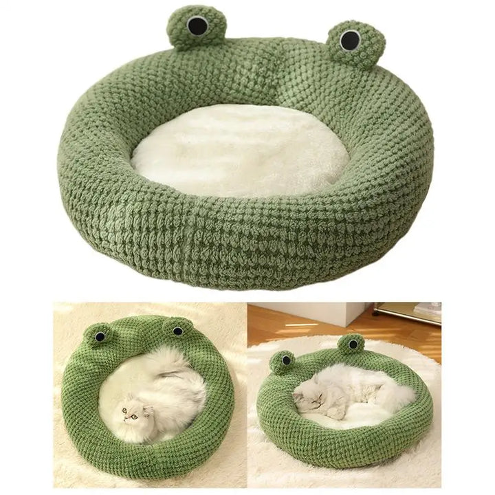 Panier pour Chat et Petit Chien – Design Grenouille Douillet - HautePattes