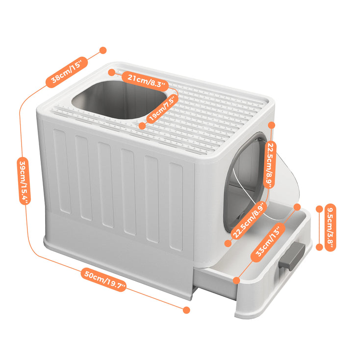Bac à litière fermé pour chat design avec sortie par le haut