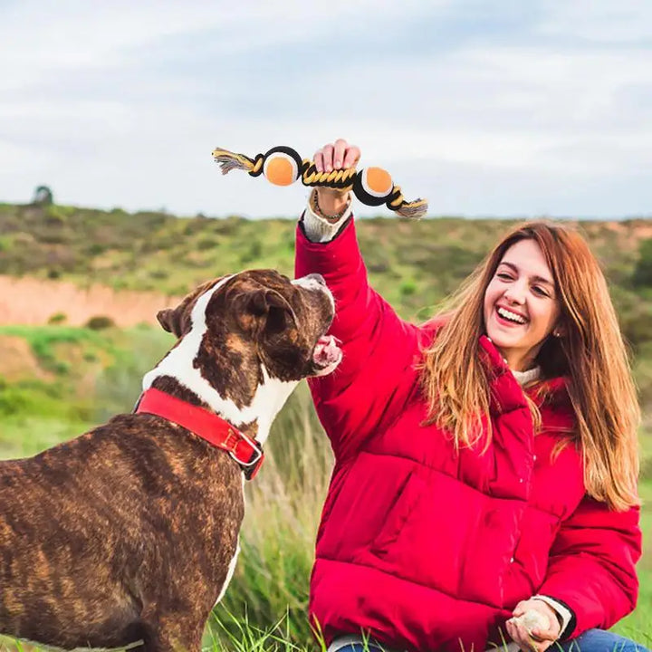 Jouet à Mâcher Double Bonbon de Tennis - HautePattes