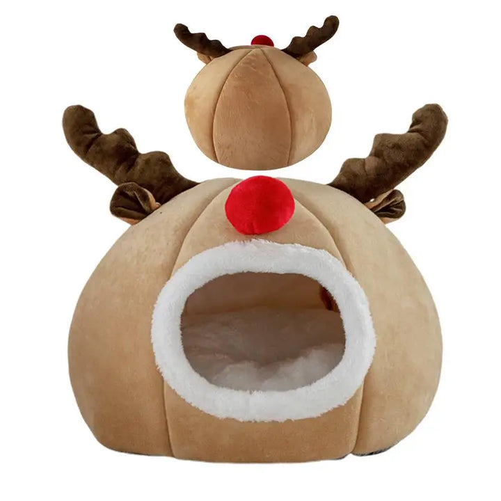 Lit de Noël pour chat en forme de tente douce et magique