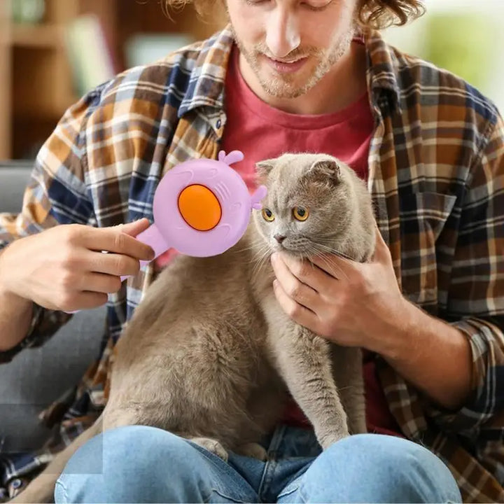 Peigne anti-mue chat 2 en 1 : soin doux, effet massage immédiat