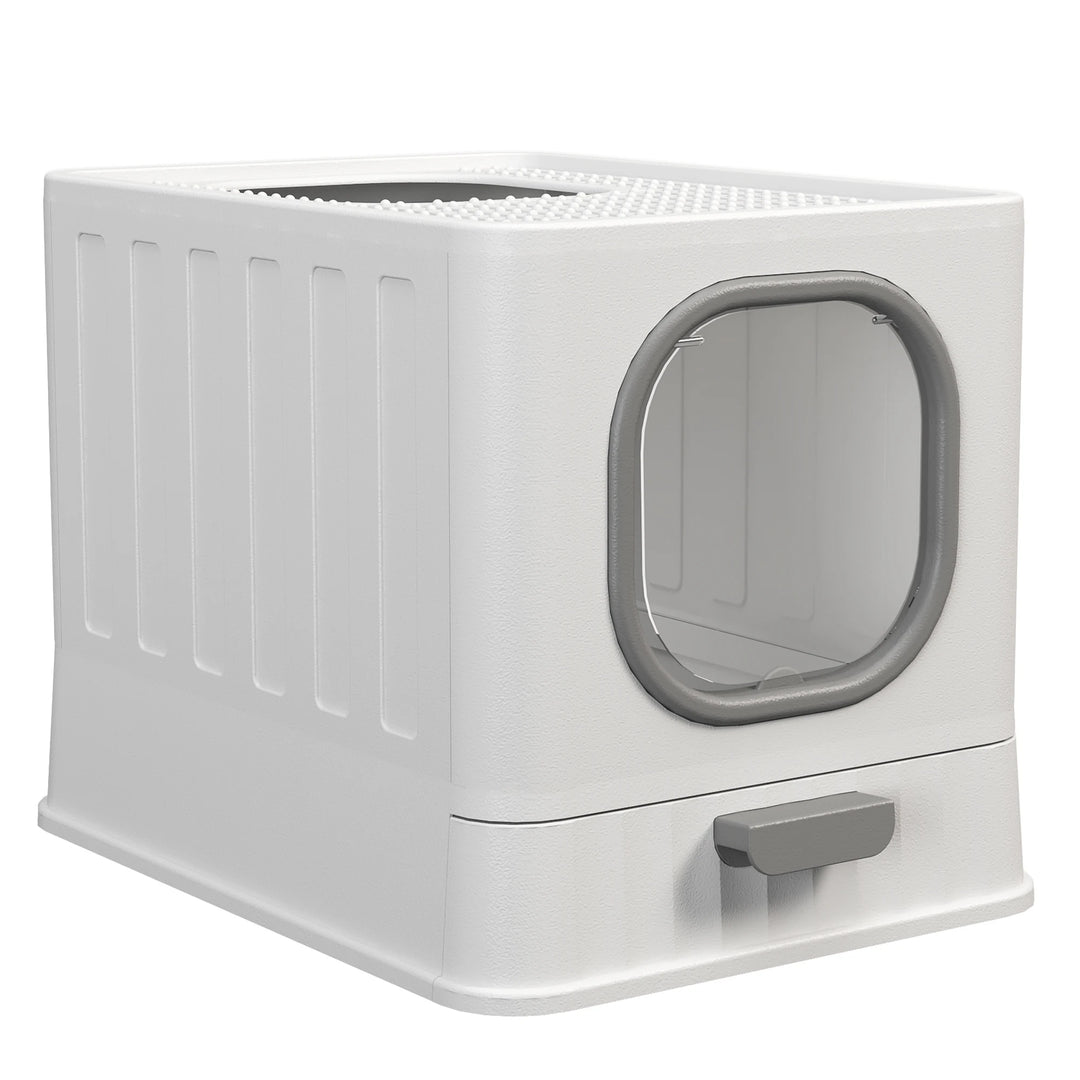 Bac à litière fermé pour chat design avec sortie par le haut