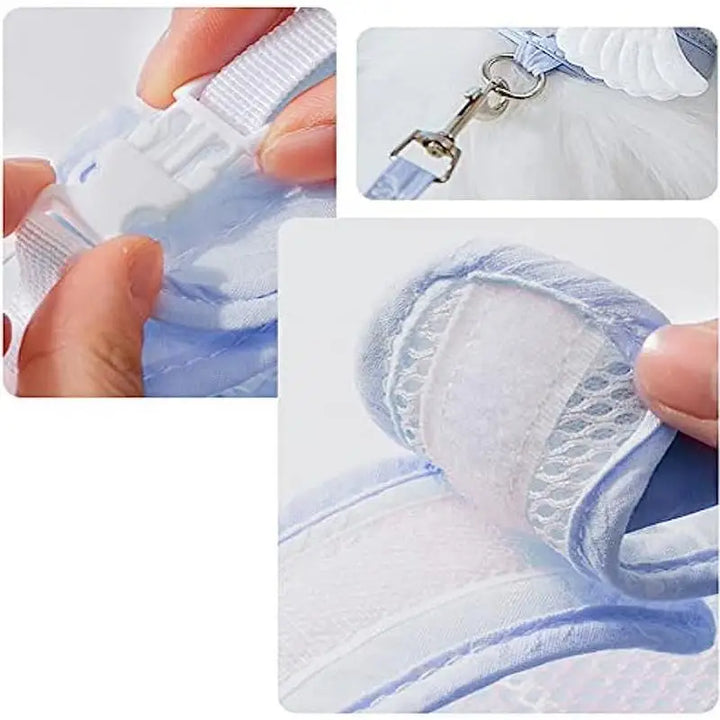 Harnais chaton ailes d’ange mignon doux et respirant