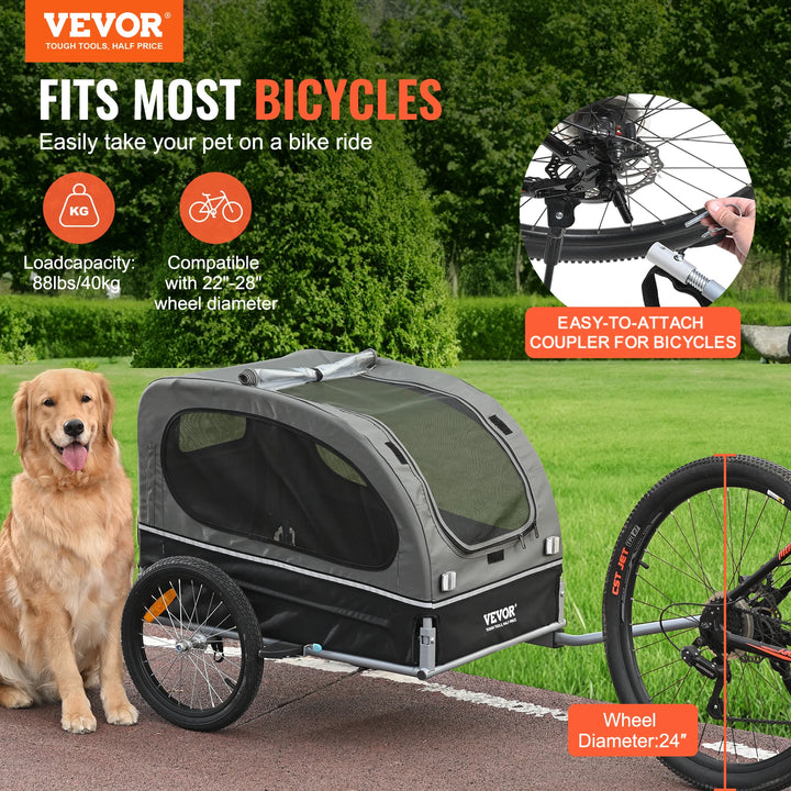 Remorque Vélo Premium Pour Chien - HautePattes