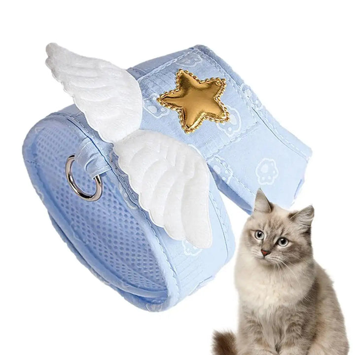 Harnais chaton ailes d’ange mignon doux et respirant