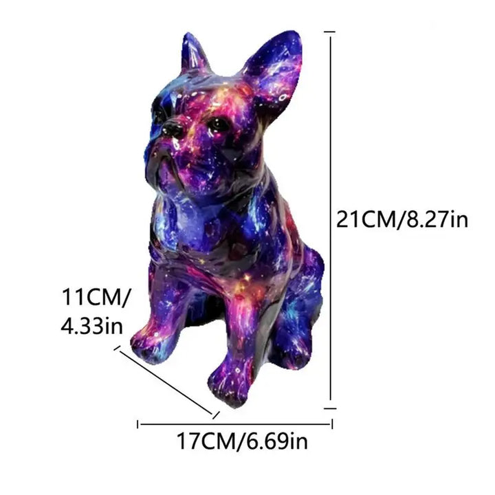 Statue de bouledogue en résine colorée - HautePattes