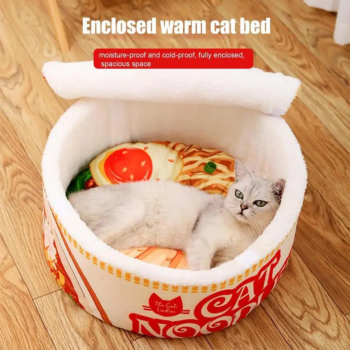 Lit nouilles ramen pour chat qui réchauffe le cœur et le corps