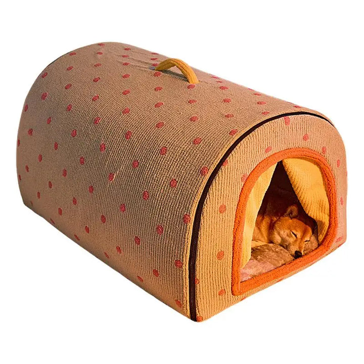 Niche cocon d’hiver pliable pour petits chiens et chats - HautePattes