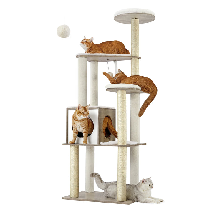 Arbre à chat 165 cm – Élégant refuge vertical pour chats exigeants