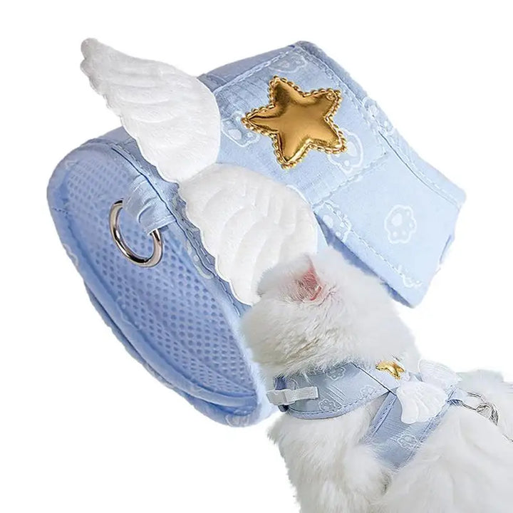 Harnais chaton ailes d’ange mignon doux et respirant