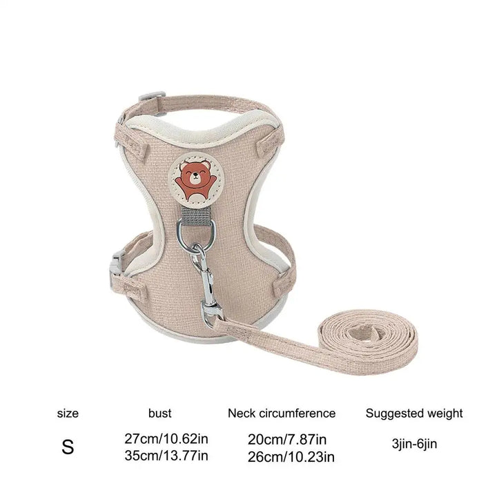 Harnais gilet chat et petit chien léger respirant et stylé