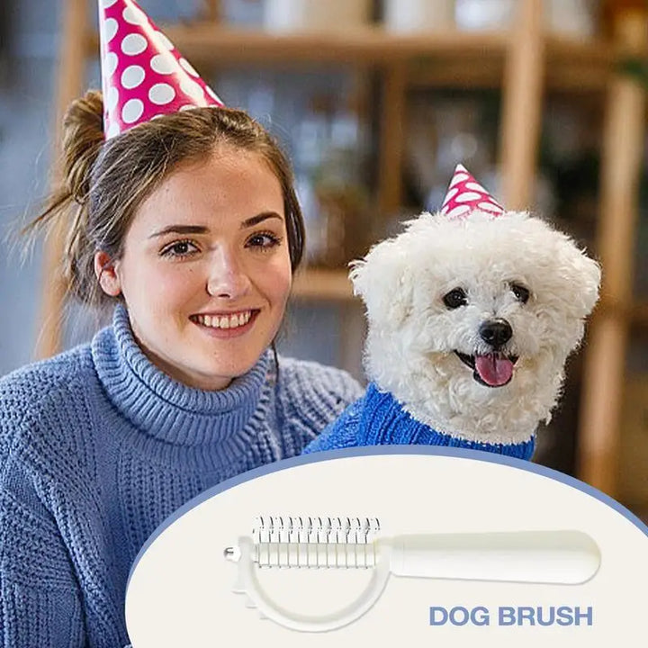 Peigne chien chat double face anti-mue et lissant