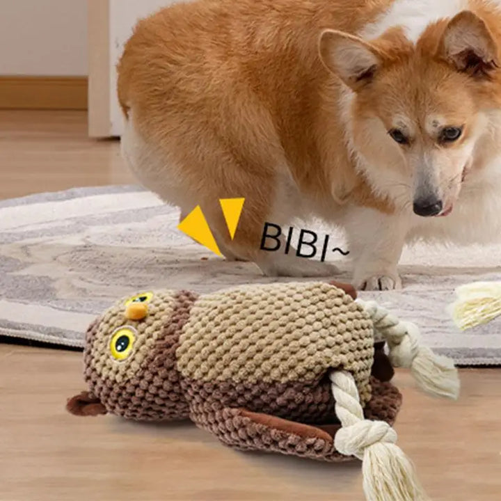 Jouet Couineur pour Chien en Forme de Hibou - HautePattes