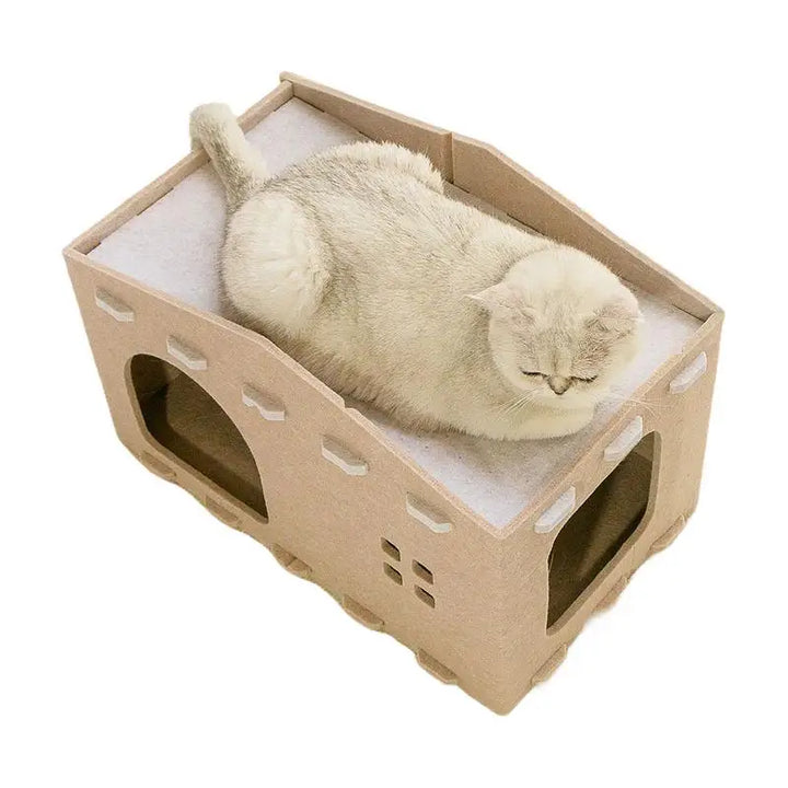 Lit double couche pour chat – cocon design et refuge secret