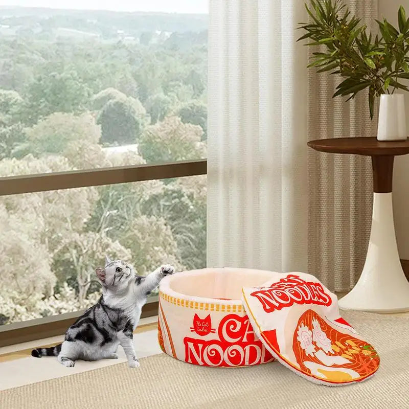 Lit nouilles ramen pour chat qui réchauffe le cœur et le corps