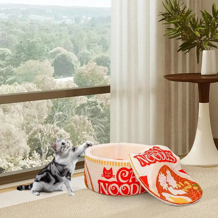 Lit nouilles ramen pour chat qui réchauffe le cœur et le corps
