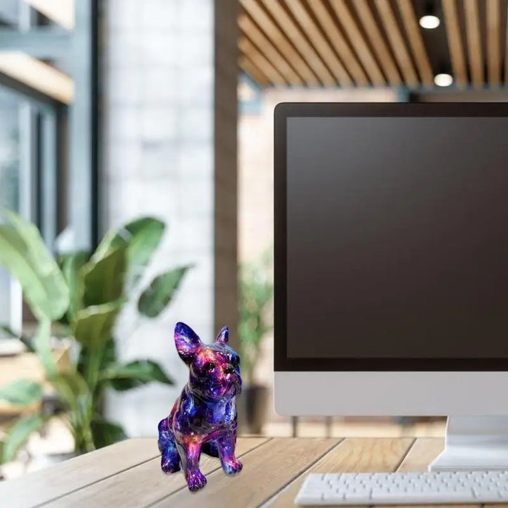 Statue de bouledogue en résine colorée - HautePattes