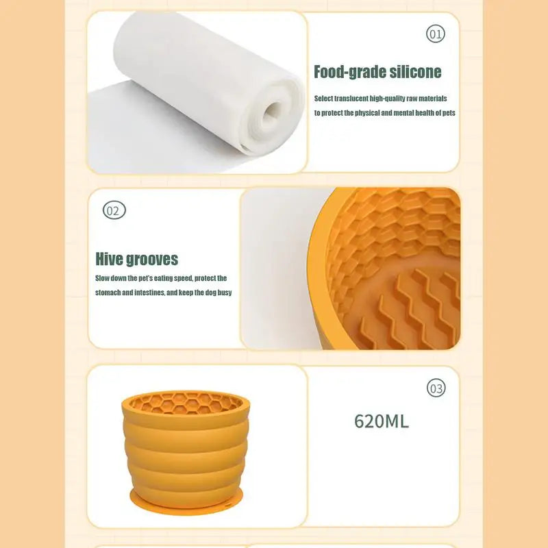 Gamelle à lécher en silicone pour chien 620 ml - HautePattes