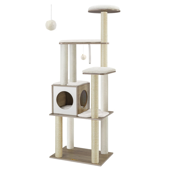 Arbre à chat 165 cm – Élégant refuge vertical pour chats exigeants