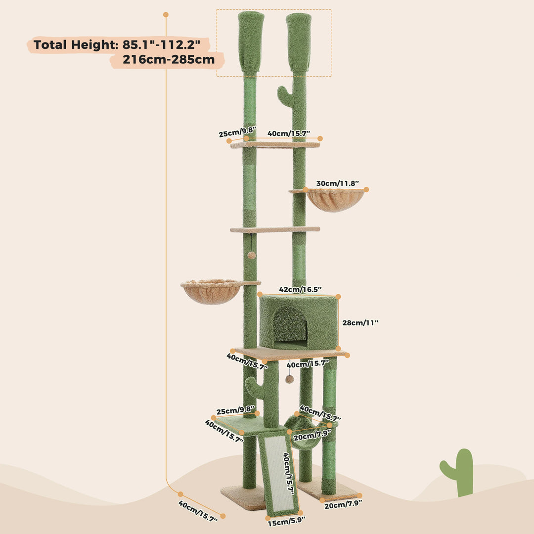 Arbre cactus 7 niveaux – Hamacs, condo & perchoir joyeux