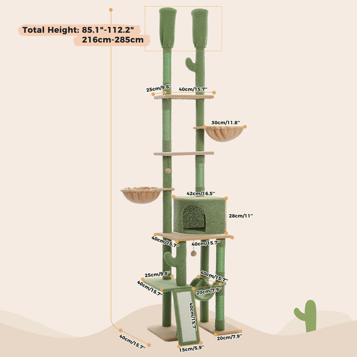 Arbre cactus 7 niveaux – Hamacs, condo & perchoir joyeux