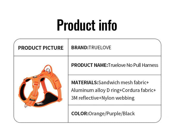 Harnais True love anti-traction chien nylon réfléchissant - HautePattes
