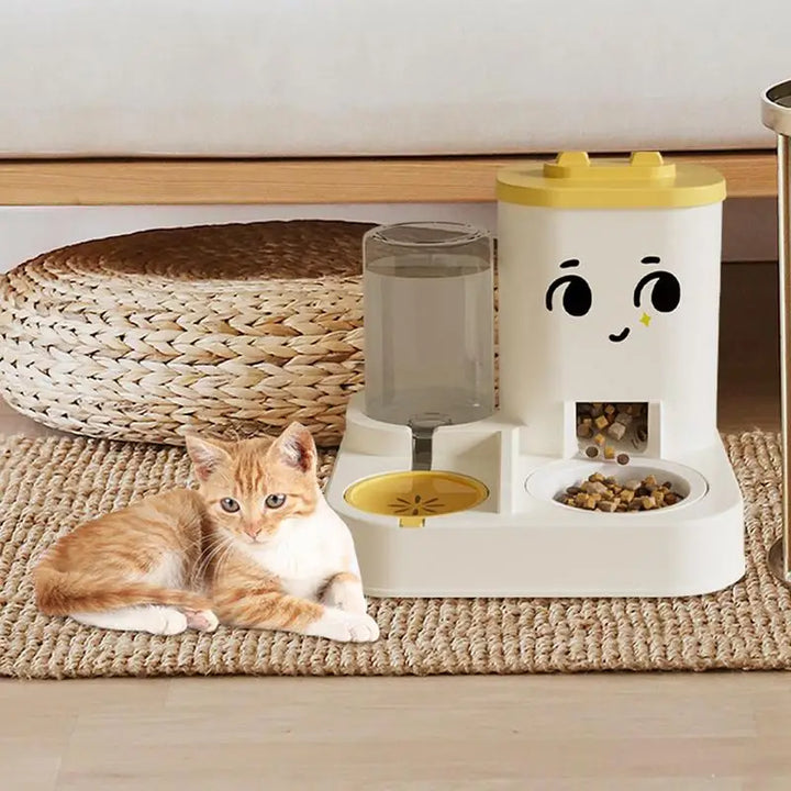 Distributeur automatique 2-en-1 d’eau et de nourriture pour chat - HautePattes