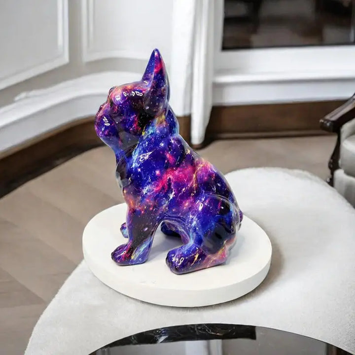 Statue de bouledogue en résine colorée - HautePattes