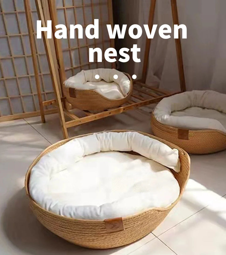 Panier chien douillet et naturel â Le luxe du confort artisanal - HautePattes