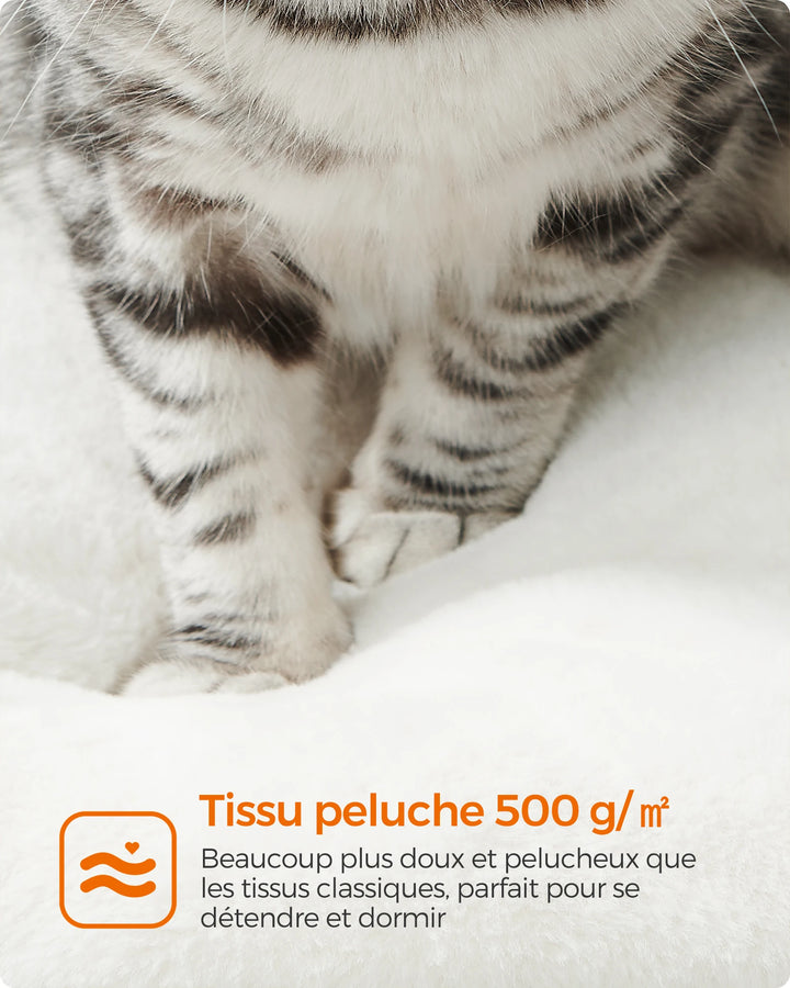 Arbre à chat 138 cm – Un havre moelleux pour chats sensibles