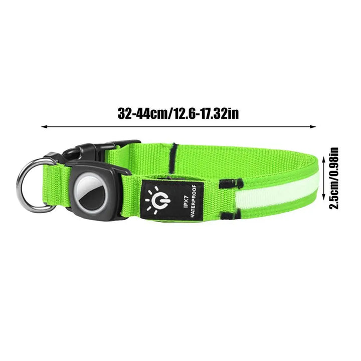 Collier lumineux chien AirTag : visible, localisable, rassurant de jour comme de nuit