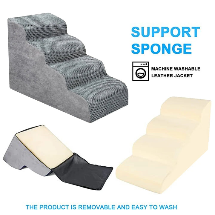 Escalier Premium pour Chien à 4 Marches en Mousse à Mémoire de Forme - HautePattes