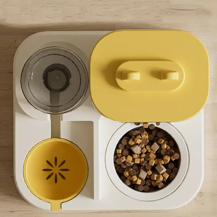 Distributeur automatique 2-en-1 d’eau et de nourriture pour chat - HautePattes