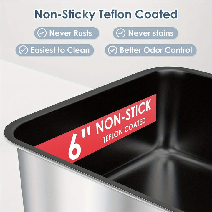 Bac à litière inox pour chat design anti-odeur premium