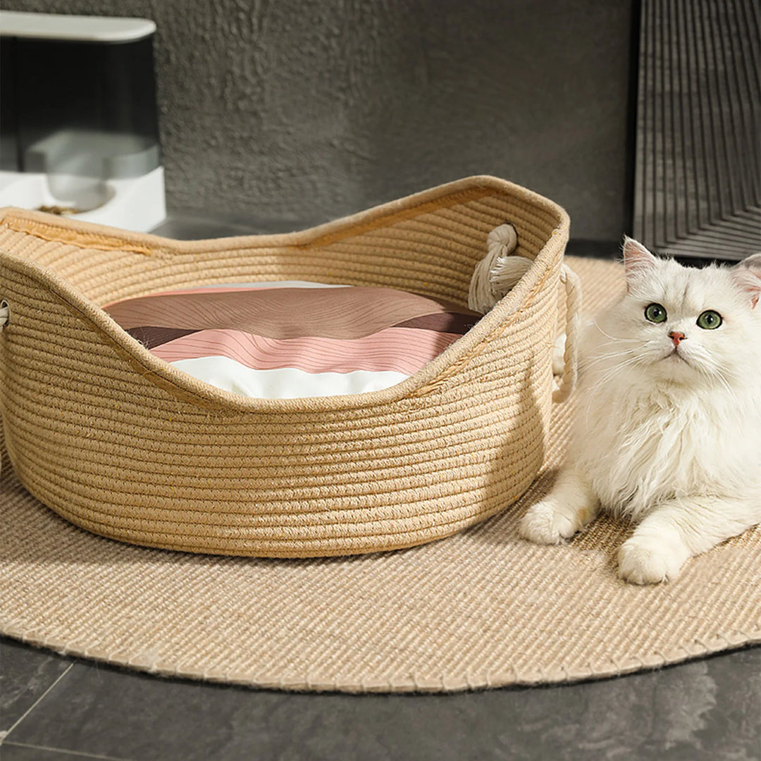 Panier Nid pour Chat et Chien en Osier Fait Main - HautePattes
