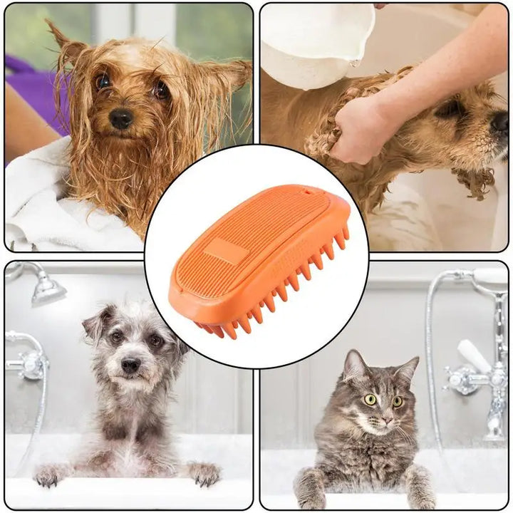 Brosse bain antidérapante chien : massage relaxant & prise sûre