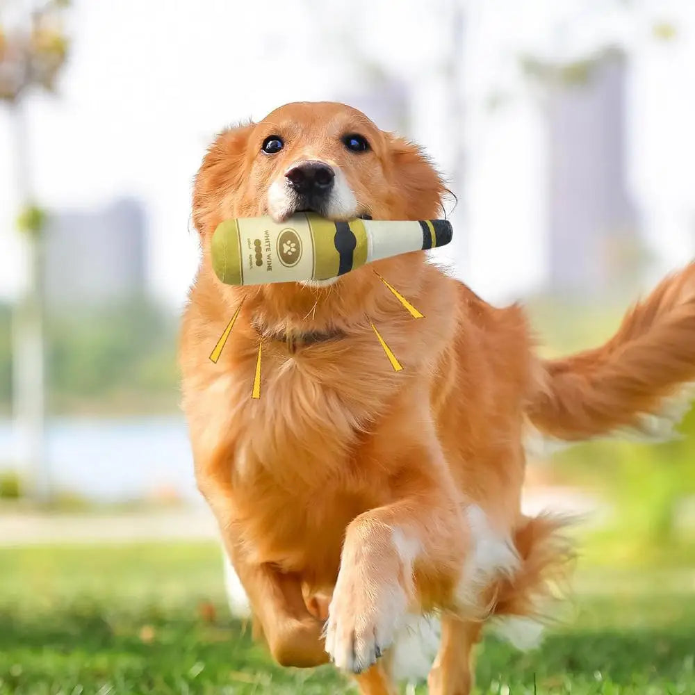 Jouet bouteille chien peluche : son plaisir doux préféré