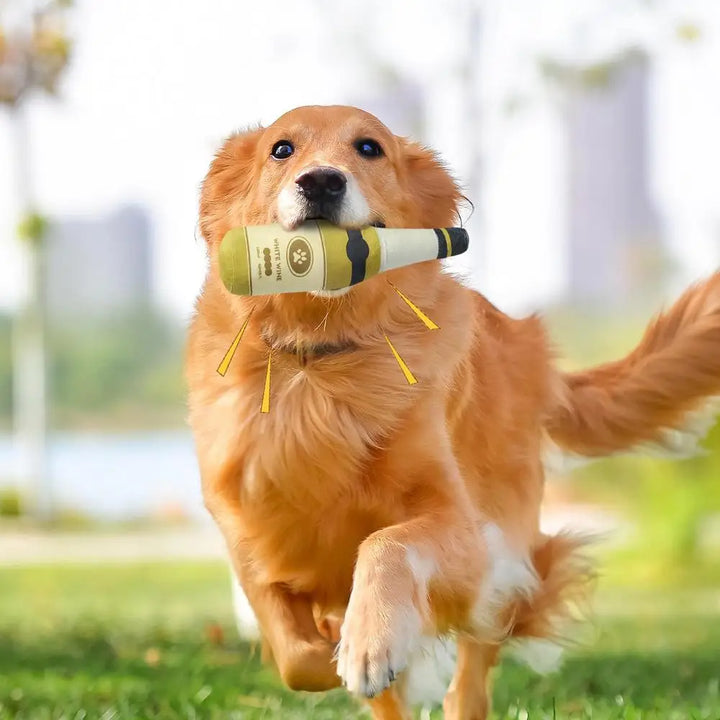 Jouet bouteille chien peluche : son plaisir doux préféré